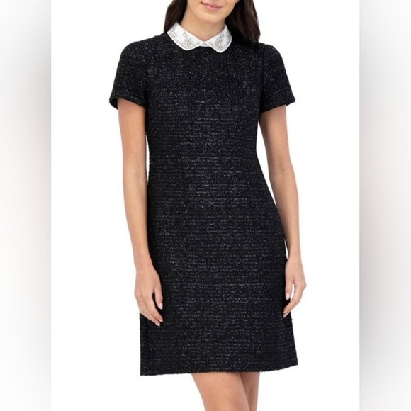 Eliza J Embellished Boucle Shift Minidress Size 16 - Picture 3 of 11